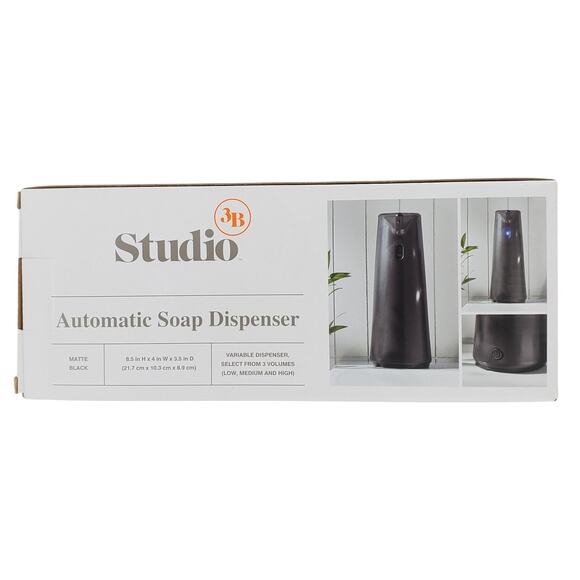 Studio 3B Finch Touchless Automatic Sensor Soap Dispenser Matte Black 10oz New‎ - Picture 3 of 3
